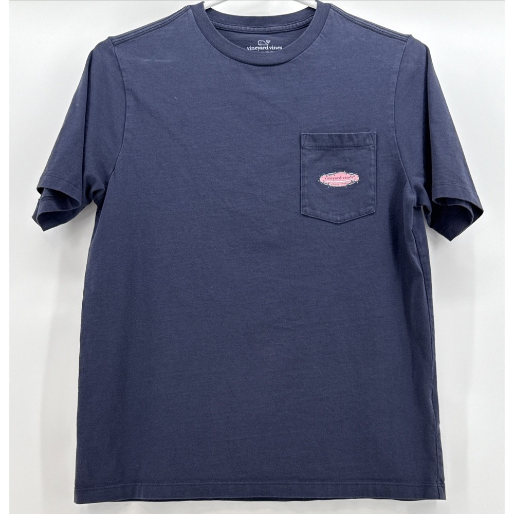 Vineyard Vines Christmas String of Lights Shirt EUC Boy Short Sleeve Top Sz L 16